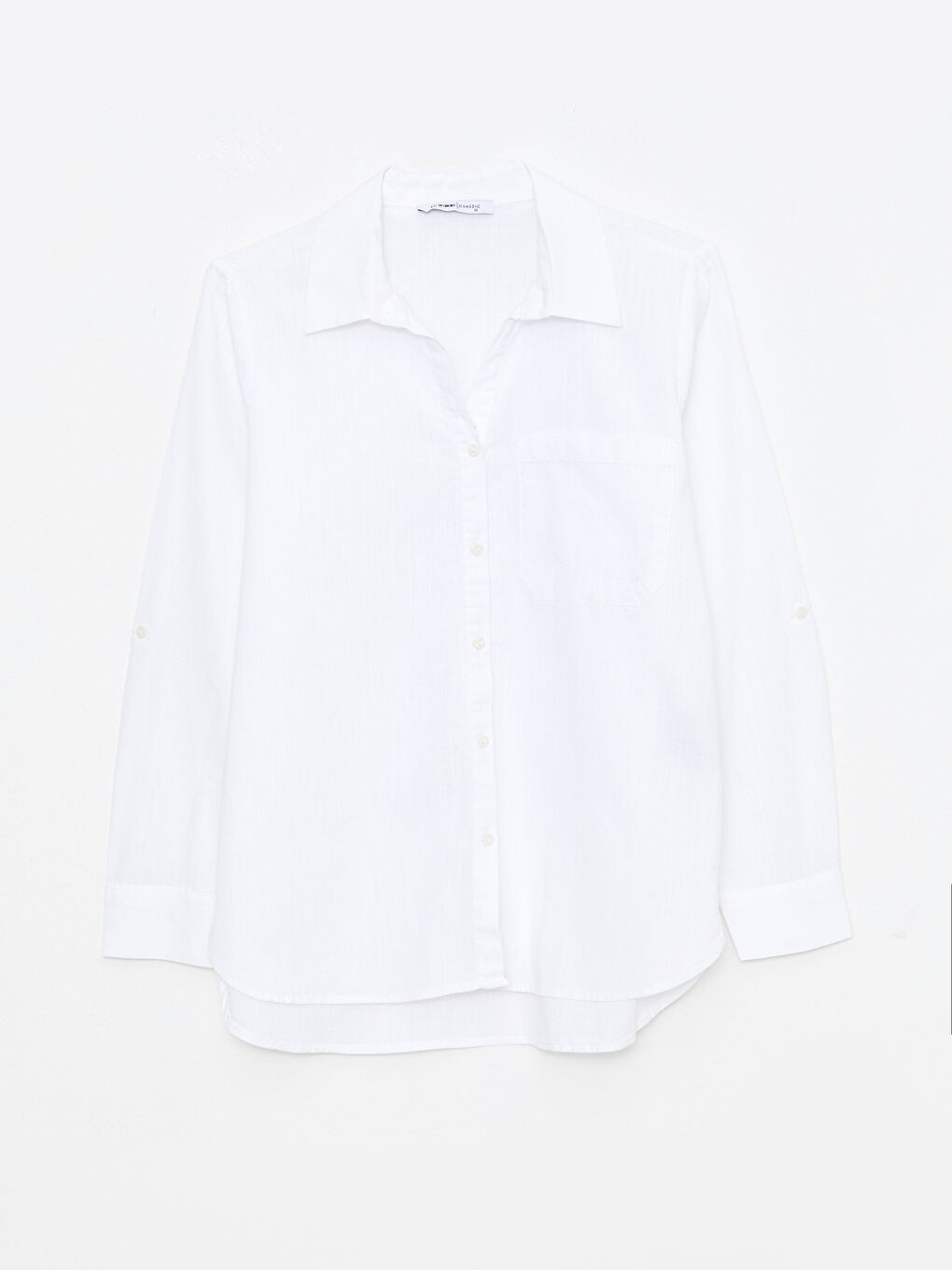 Buttoned Regular Long Sleeve Cotton Women's Shirt-5