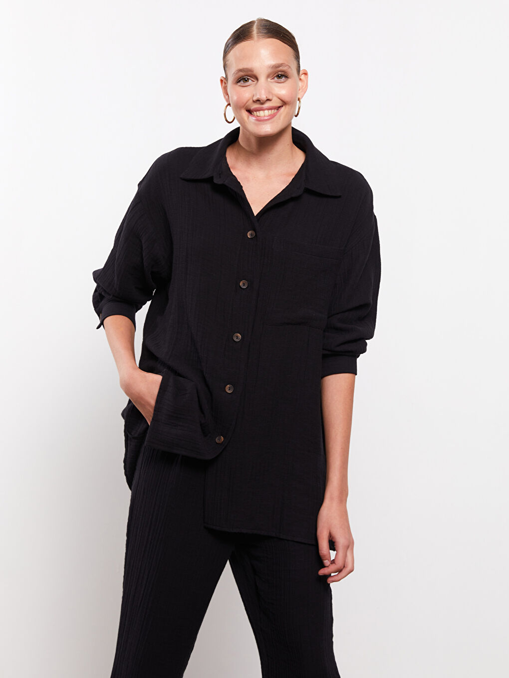 Plain Muslin Women's Shirt Tunic