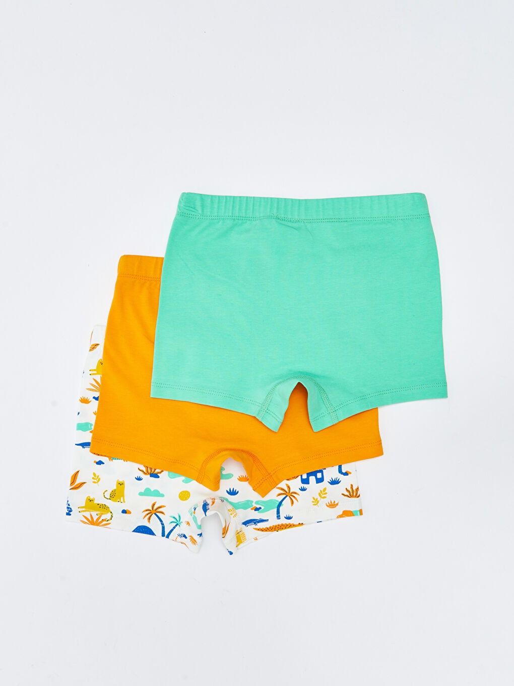 Ekru Beli Lastikli Erkek Bebek Boxer 3'lü-1