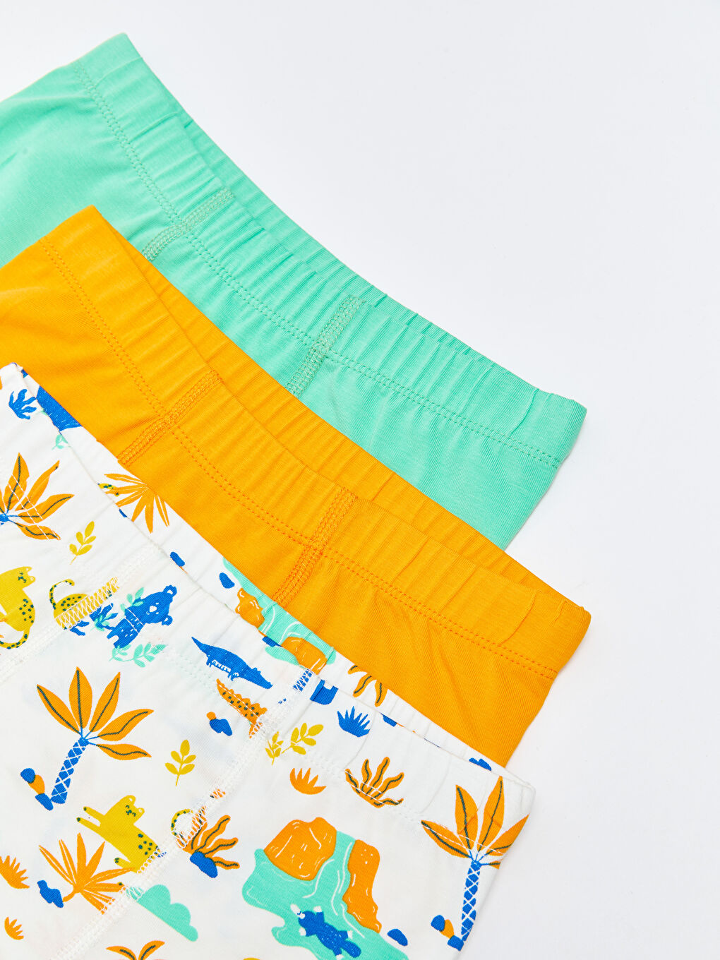 Ekru Beli Lastikli Erkek Bebek Boxer 3'lü-2