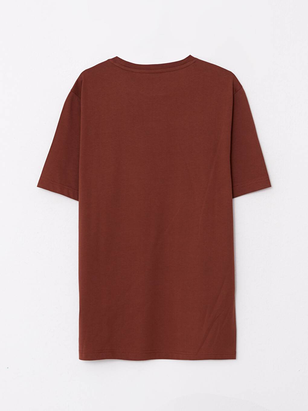 Mashkull Ngjyre Kafe T-shirt-6
