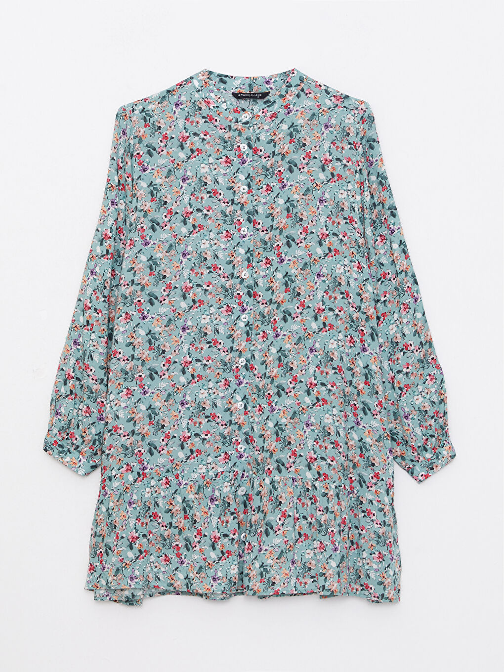 Crew Neck Patterned Long Sleeve Viscose Women's Tunic-5