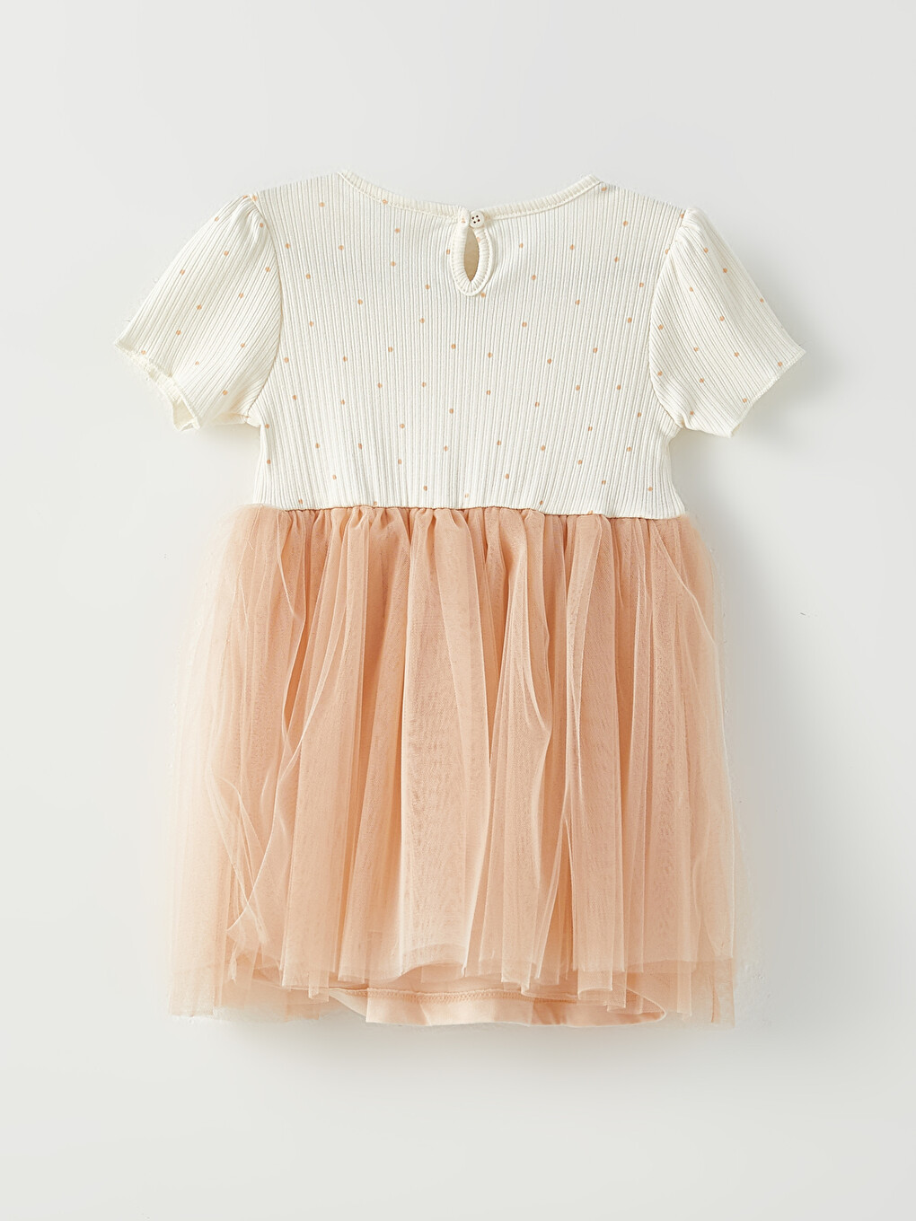Crew Neck Short Sleeve Printed Baby Girl Dress and Crown 2 Piece Set-1