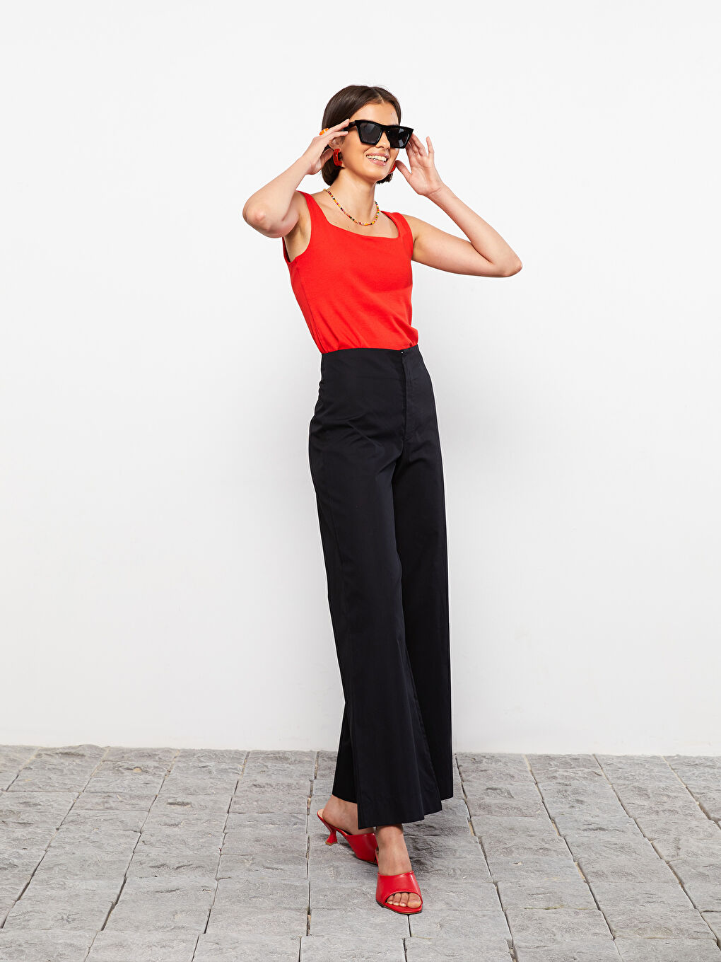 LCW Limited Rahat Kalıp Düz Poplin Kadın Pantolon -S2LF37Z8-CVL