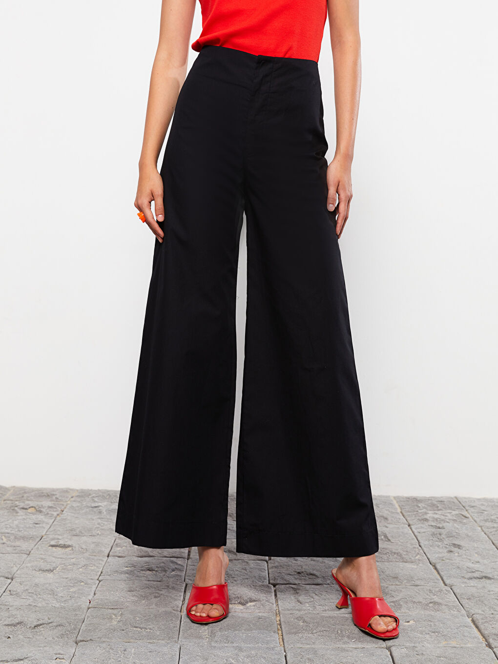 LCW Limited Rahat Kalıp Düz Poplin Kadın Pantolon -S2LF37Z8-CVL