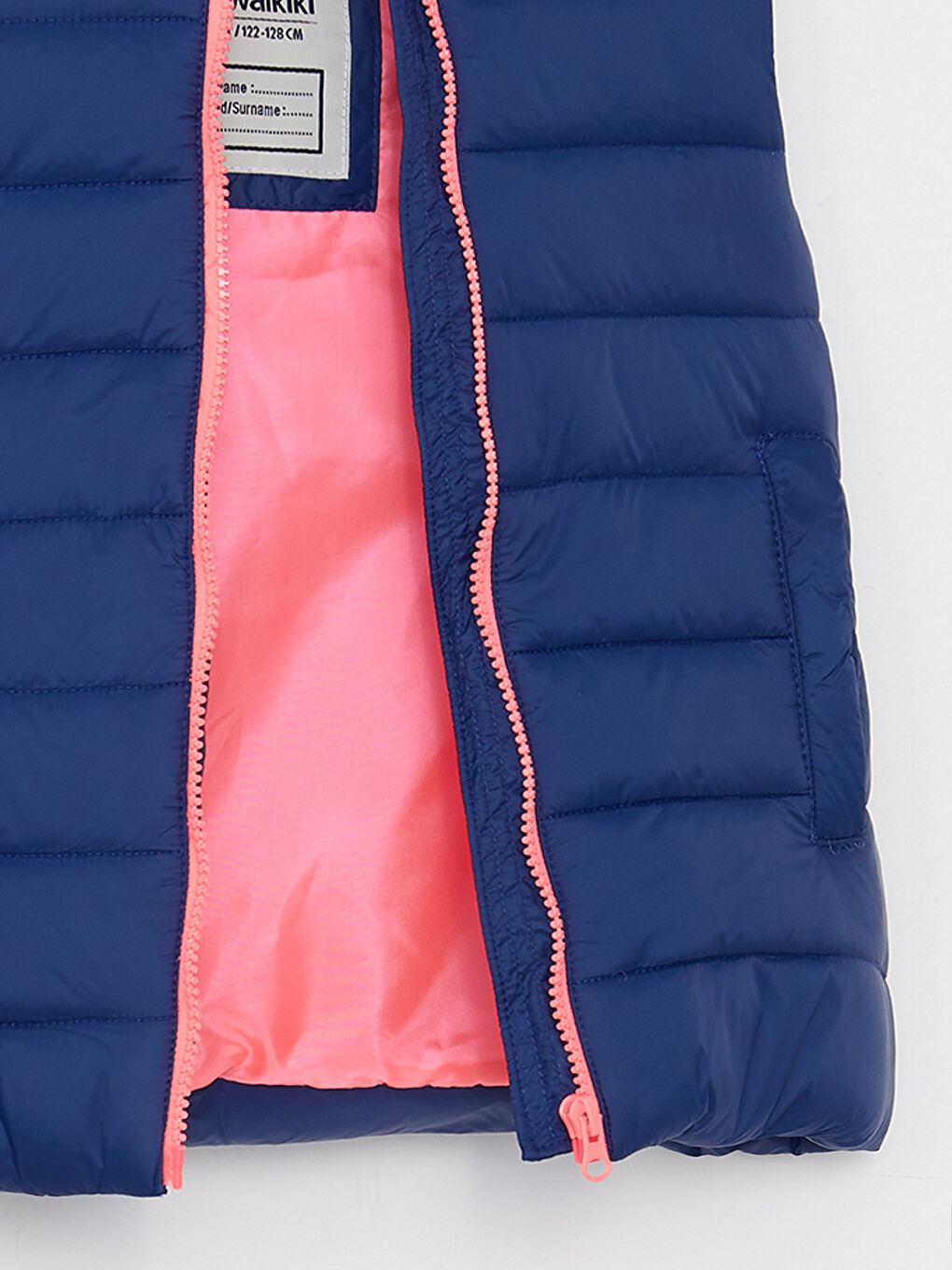 Lacivert Kapüşonlu Basic Kız Çocuk Şişme Yelek-2