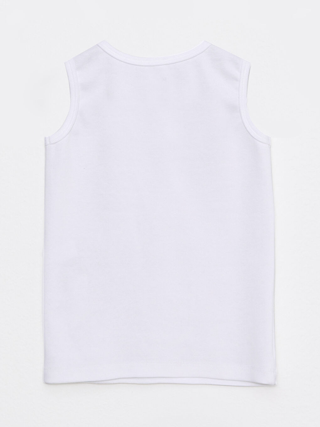 Beyaz Bisiklet Yaka Basic Erkek Bebek Atlet-1