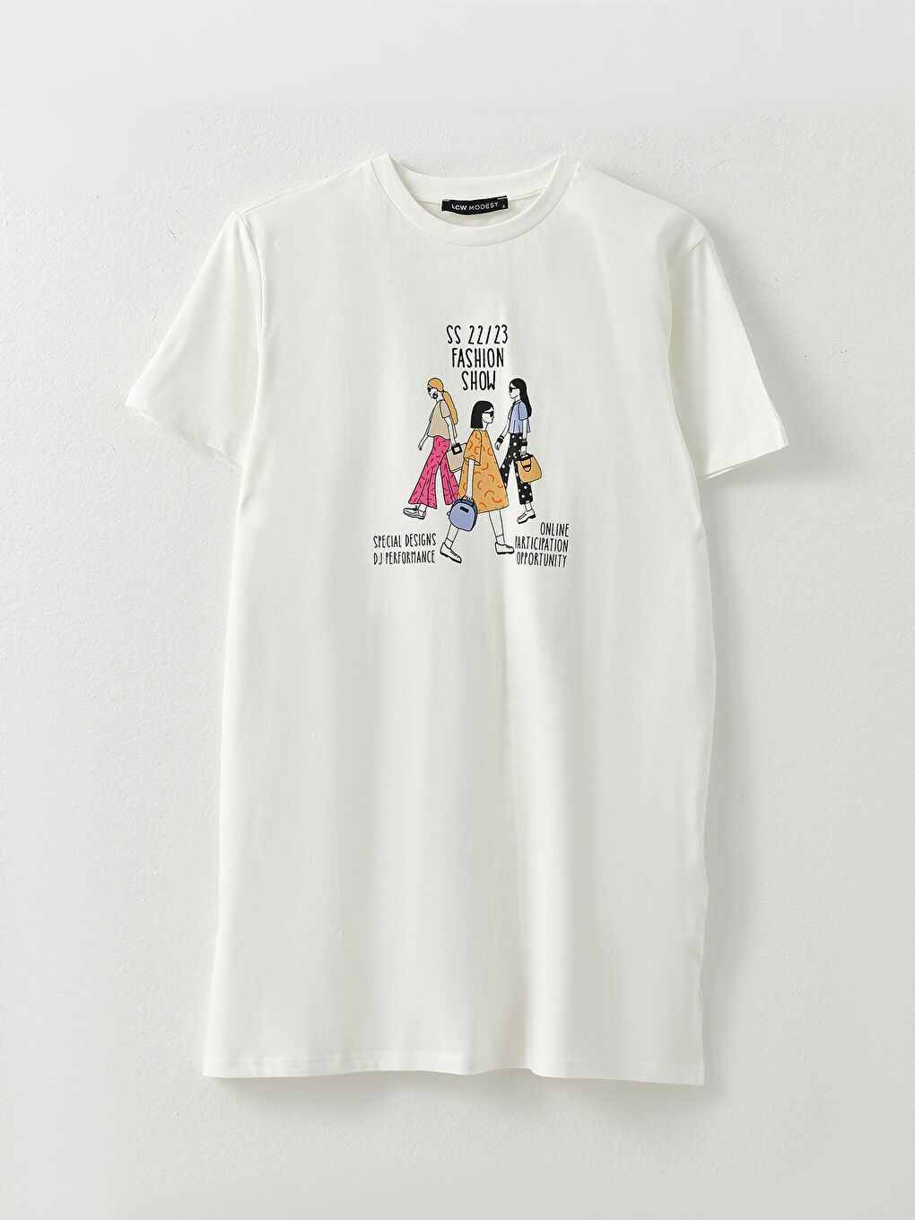 Tunique Pour Femmes En Coton Surdimensionnée Imprimée À Manches Courtes Et Col Rond-4