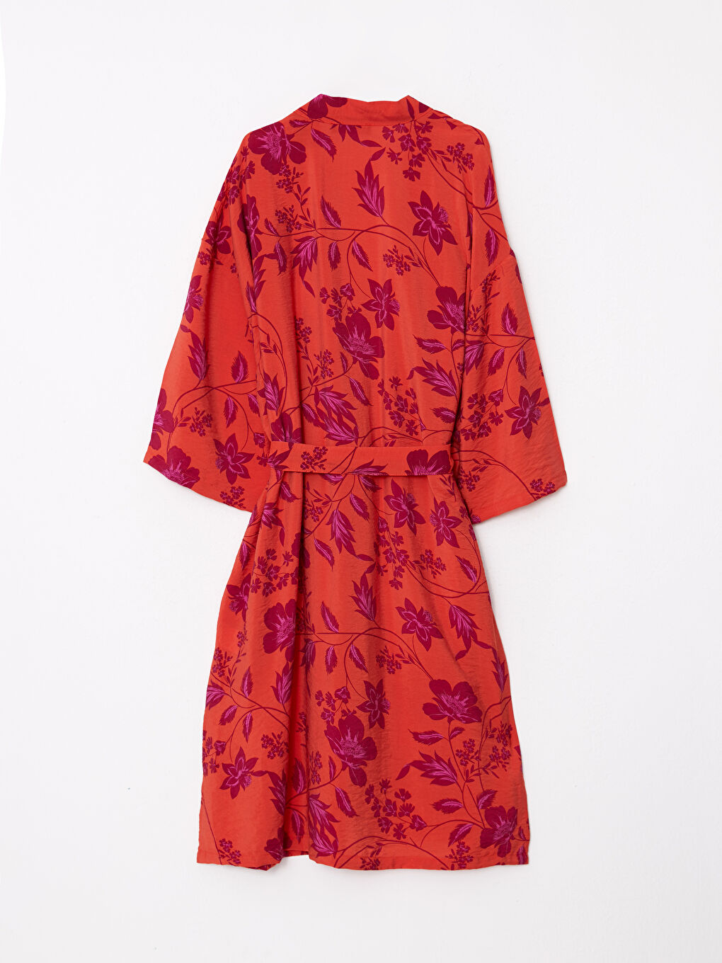 Karışık Şal Yaka Desenli Uzun Kollu Kadın Kimono-6