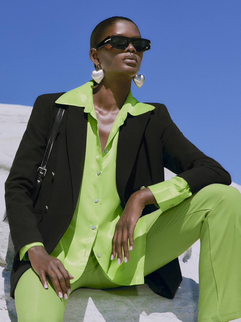 Plain Long Sleeve Women's Blazer Jacket-1
