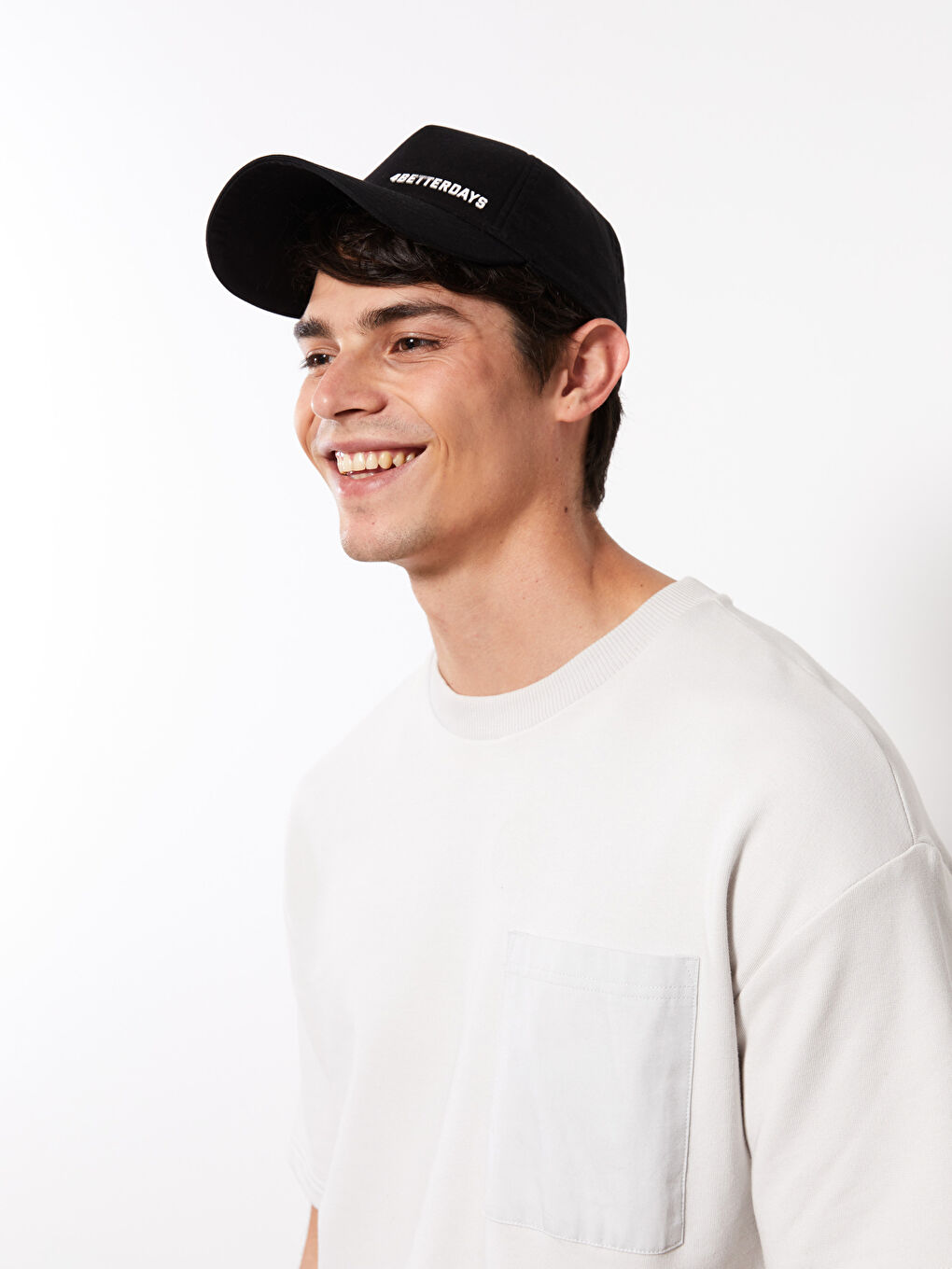 Siyah Baskılı Erkek Kep Şapka