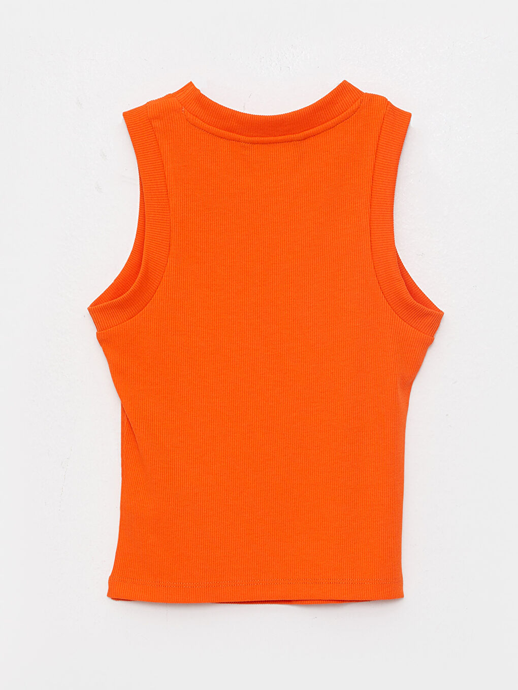 Turuncu Kadın Bisiklet Yaka Düz Atlet-6