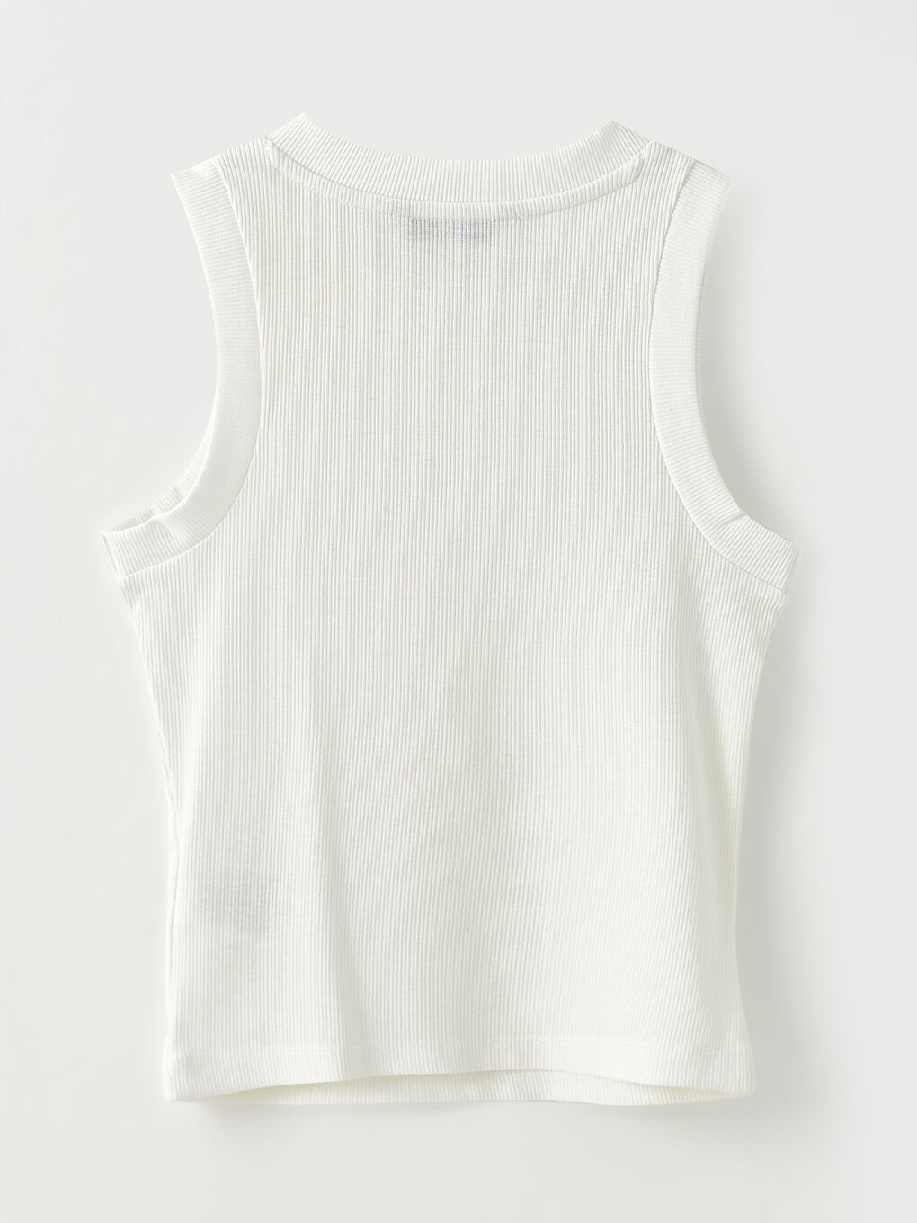 Ekru Kadın Bisiklet Yaka Düz Atlet-6