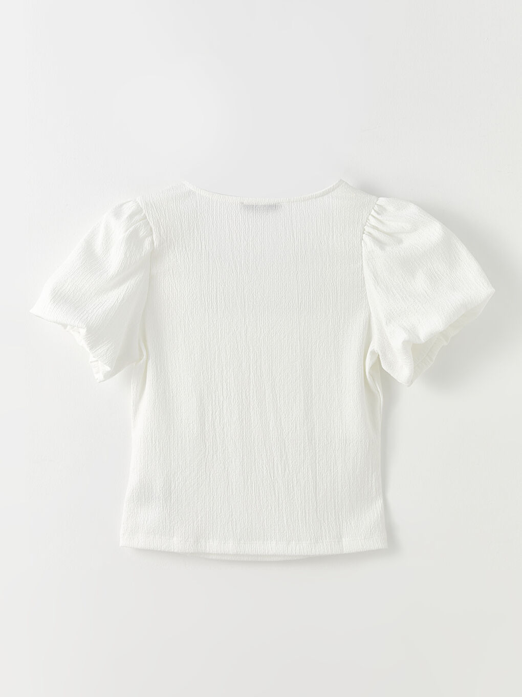 Square Collar Plain Short Sleeve Women's T-Shirt-6