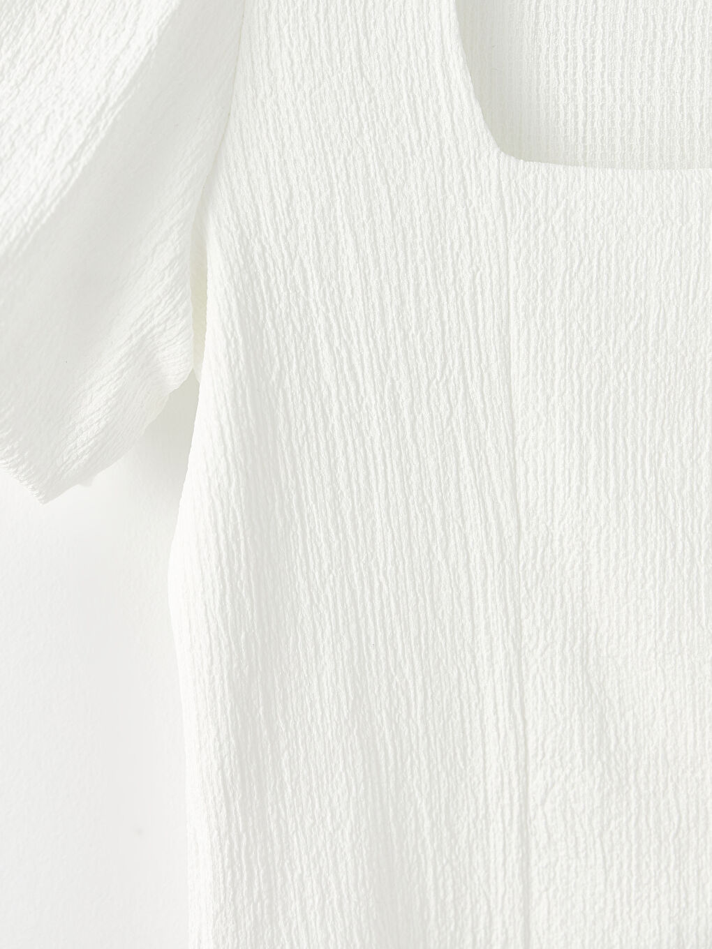 Square Collar Plain Short Sleeve Women's T-Shirt-7