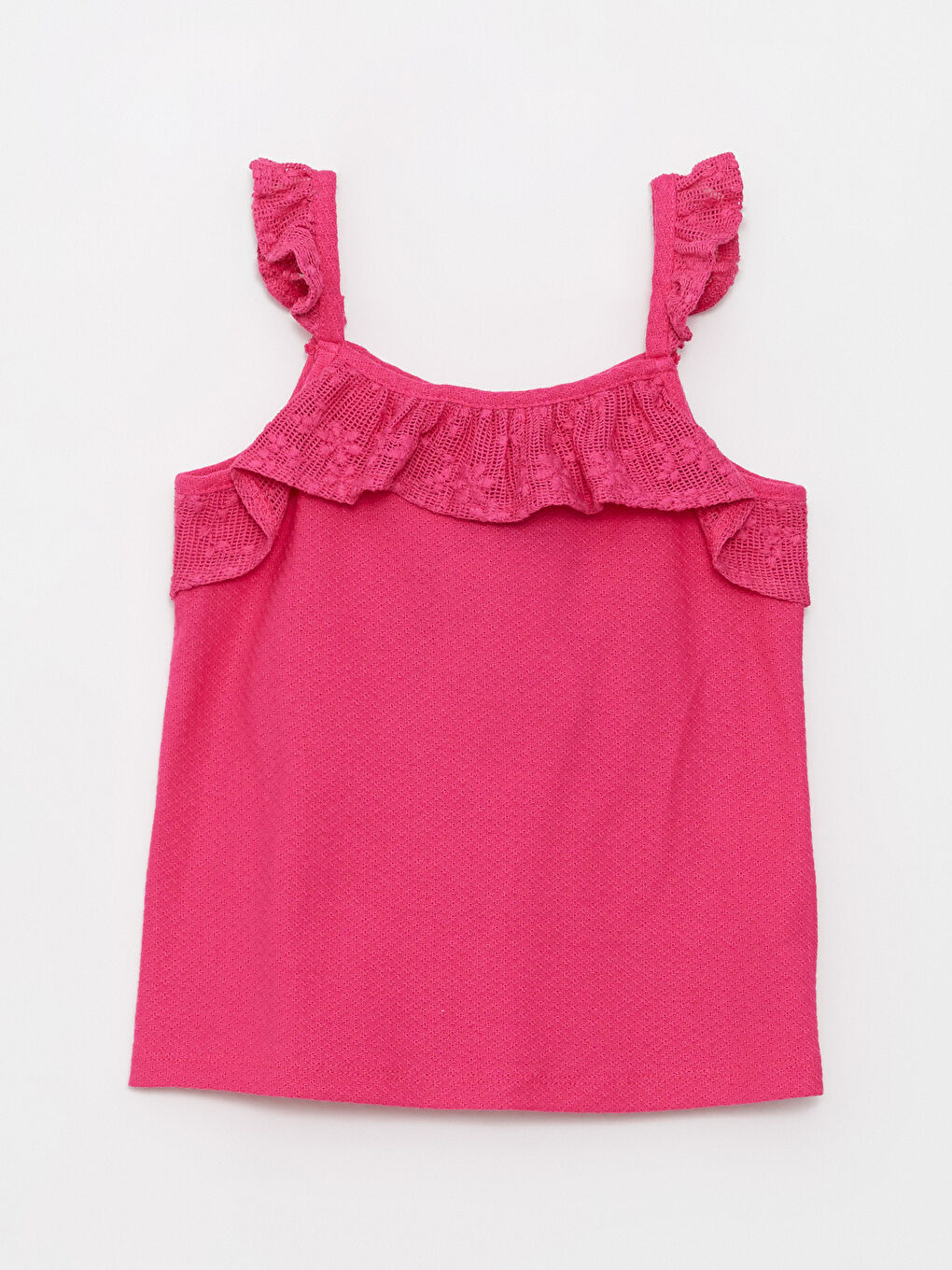 LCW baby Fuşya Kare Yaka Askılı Kız Bebek Bluz