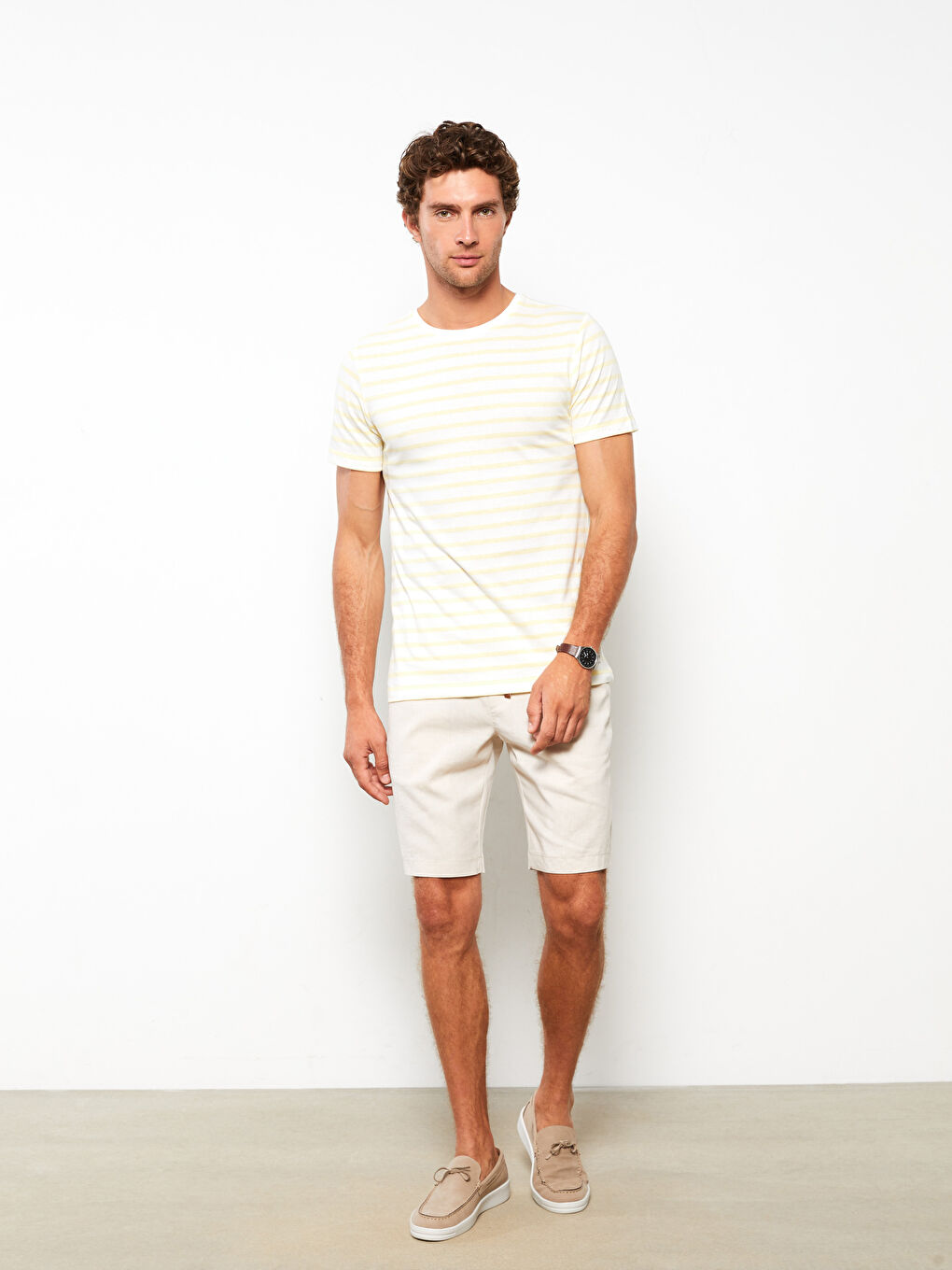 Crew Neck Short Sleeve Striped Jersey Men's T-Shirt-2