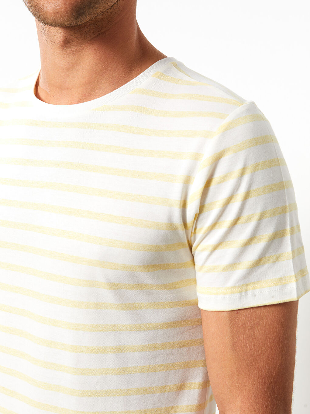 Crew Neck Short Sleeve Striped Jersey Men's T-Shirt-3