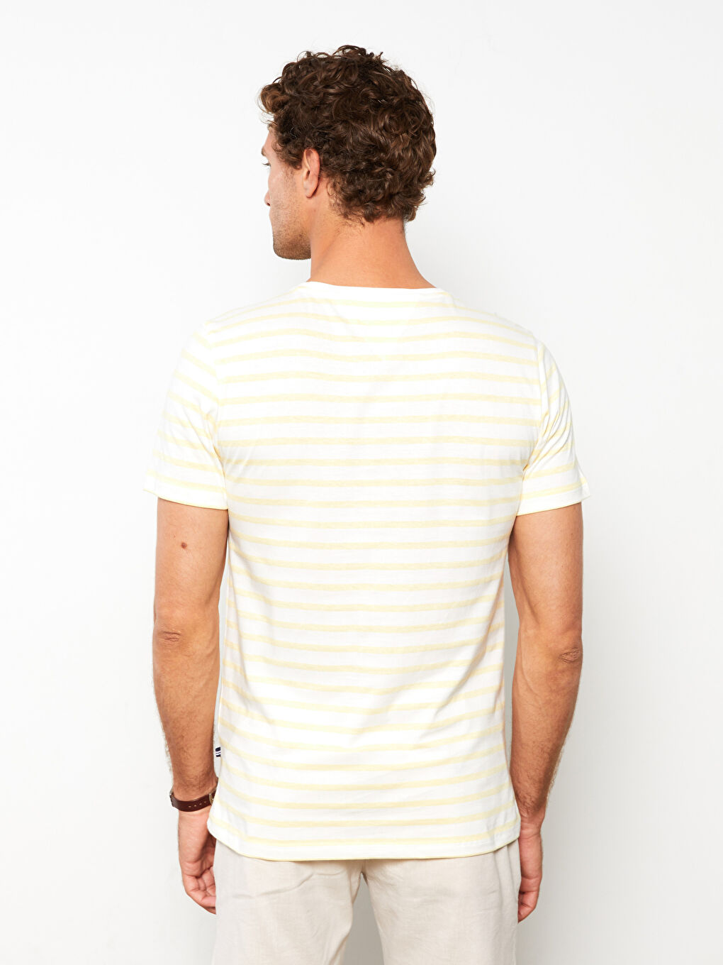 Crew Neck Short Sleeve Striped Jersey Men's T-Shirt-4