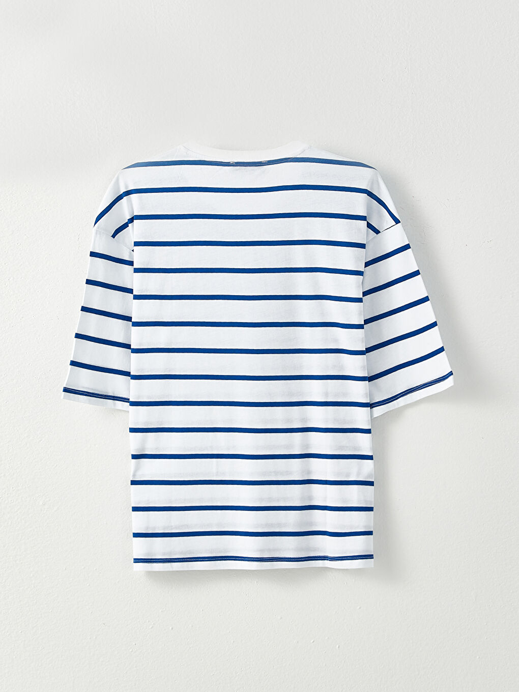 Crew Neck Striped Short Sleeve Cotton Women's T-Shirt-6