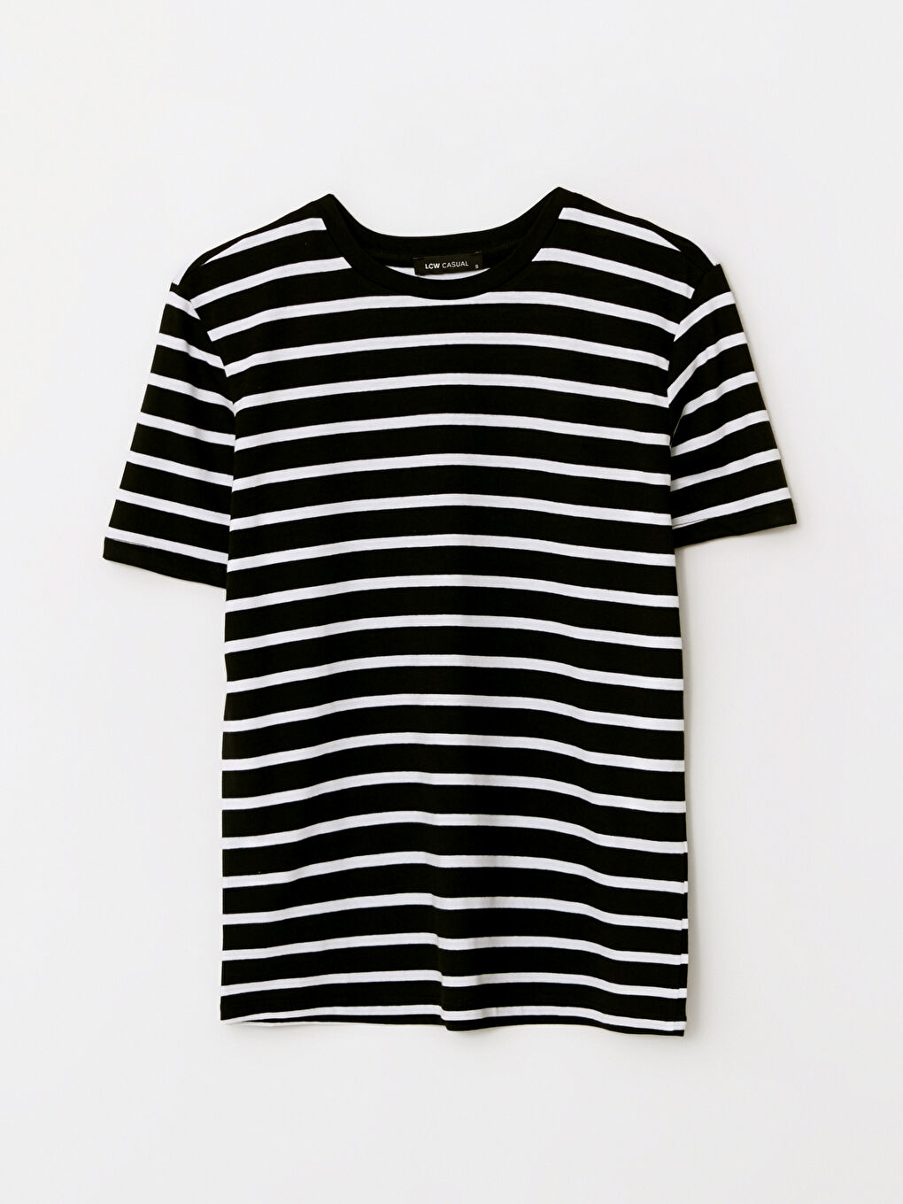 Crew Neck Striped Short Sleeve Women's T-Shirt-5