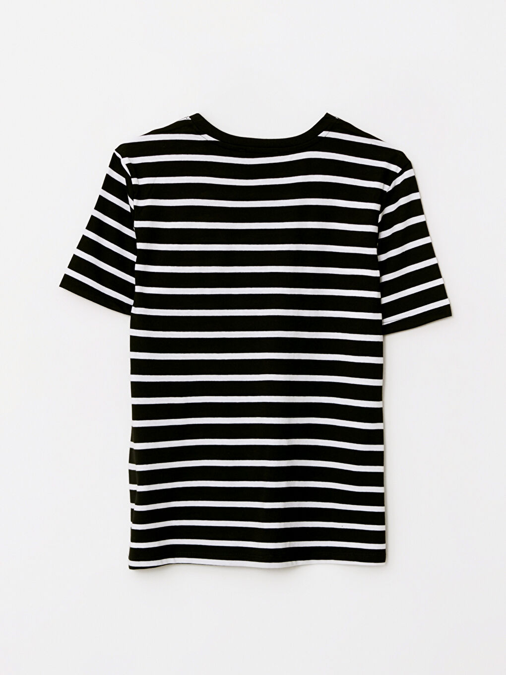 Crew Neck Striped Short Sleeve Women's T-Shirt-6
