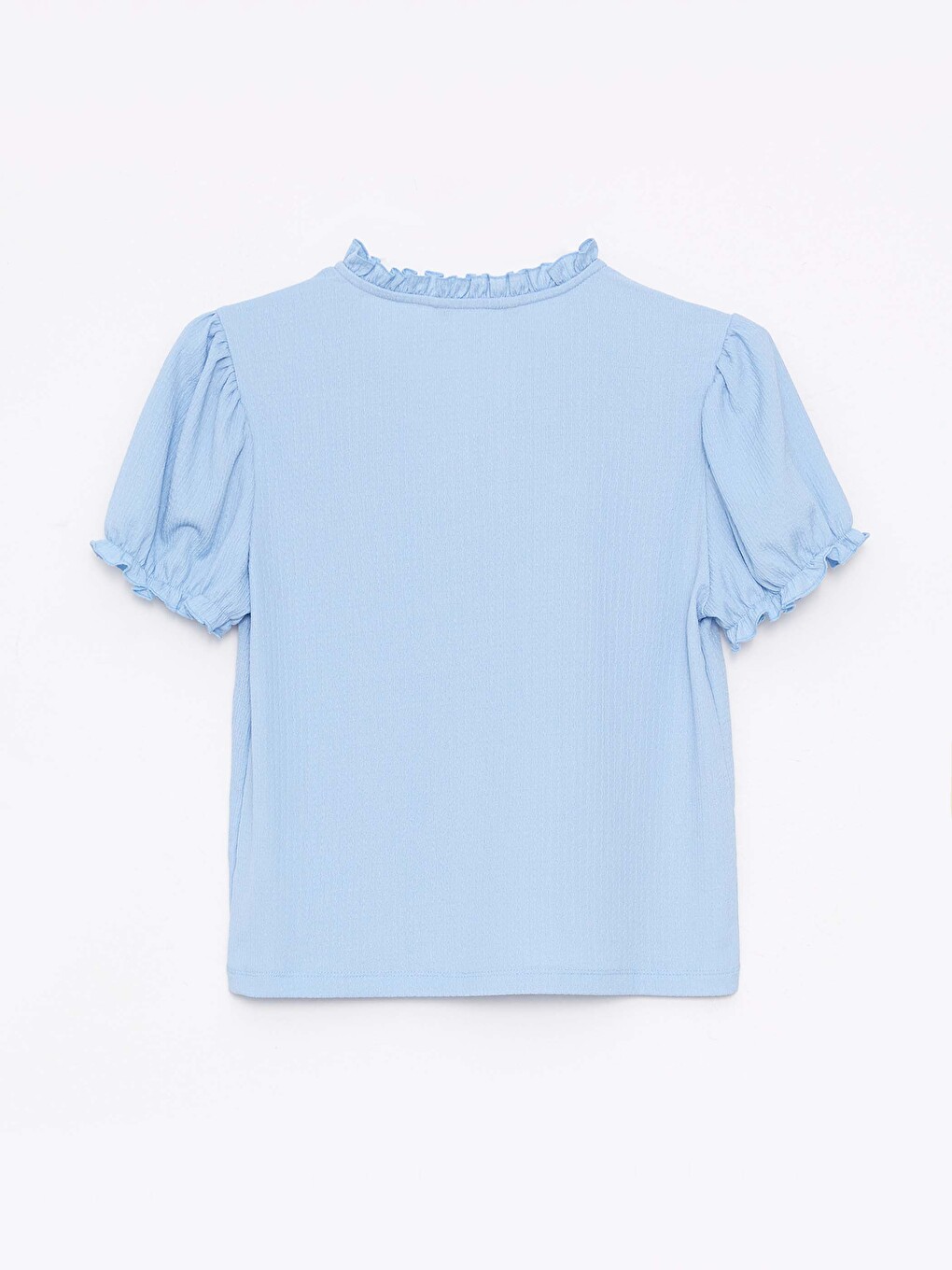 Henley Neckline Short Sleeve Women's Crepe T-Shirt-6