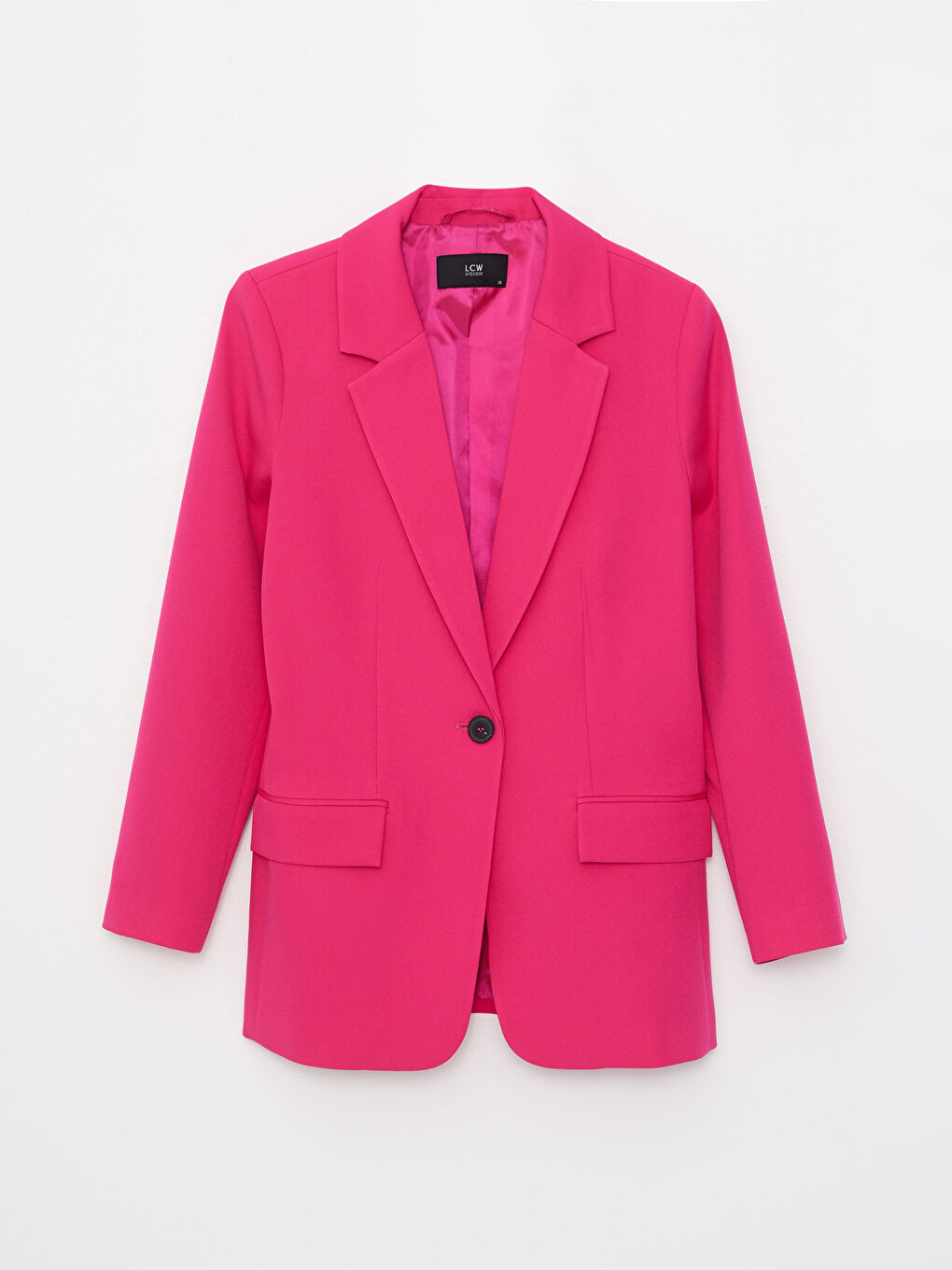 جاكيت بليزر للسيدات بأزرار وكم طويل عادي-5