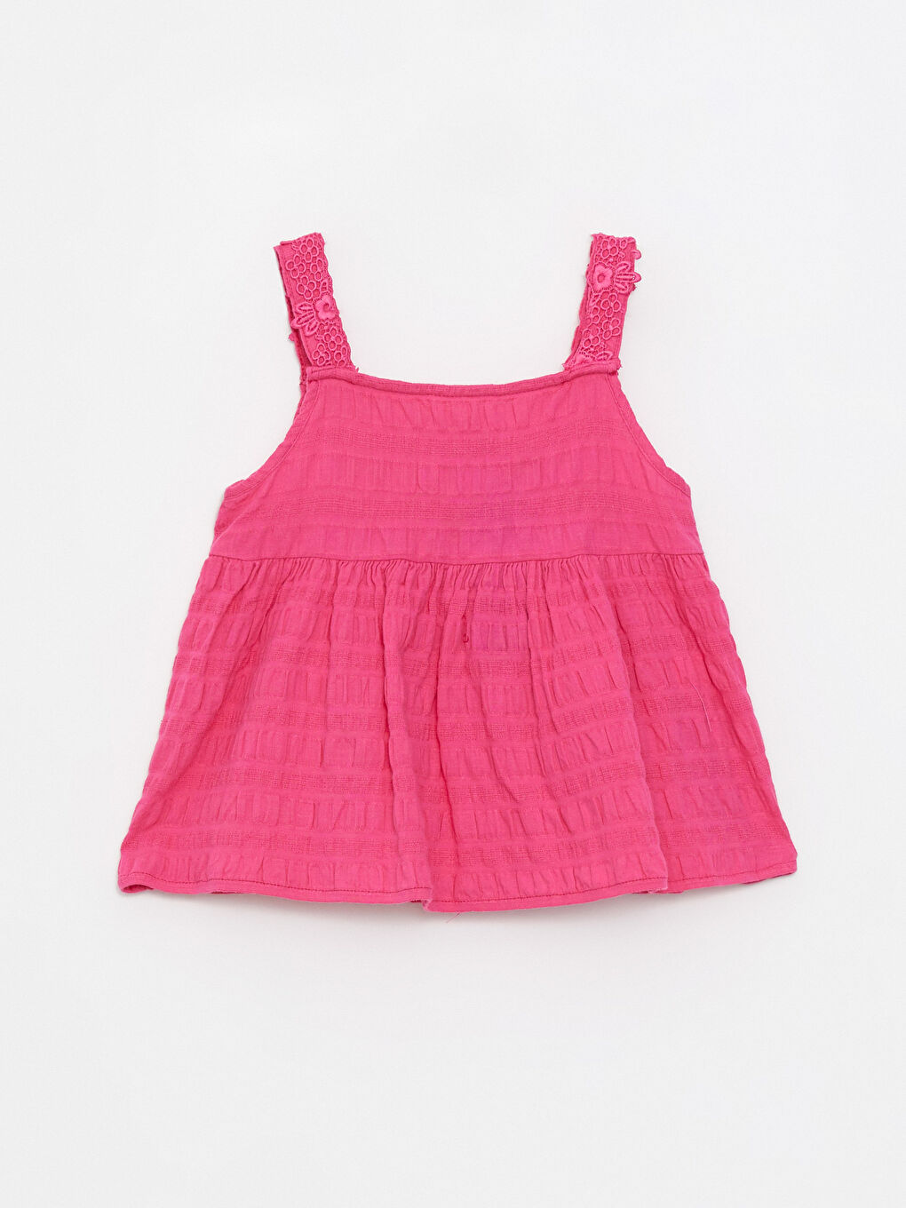 Блузка для малышки девочки без рукавов с квадратным воротником из хлопка