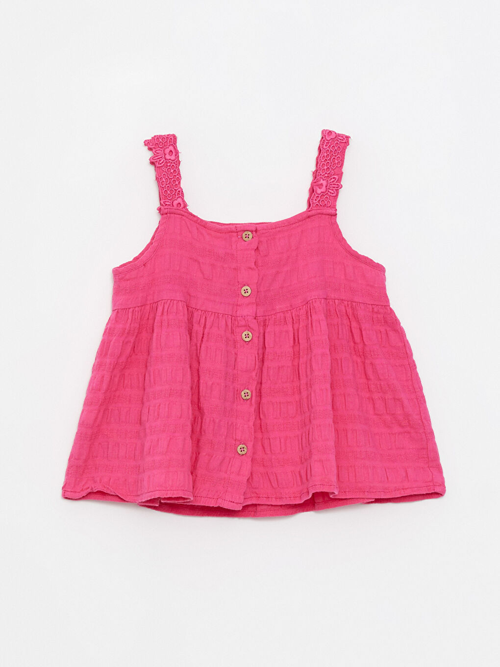 Блузка для малышки девочки без рукавов с квадратным воротником из хлопка-1