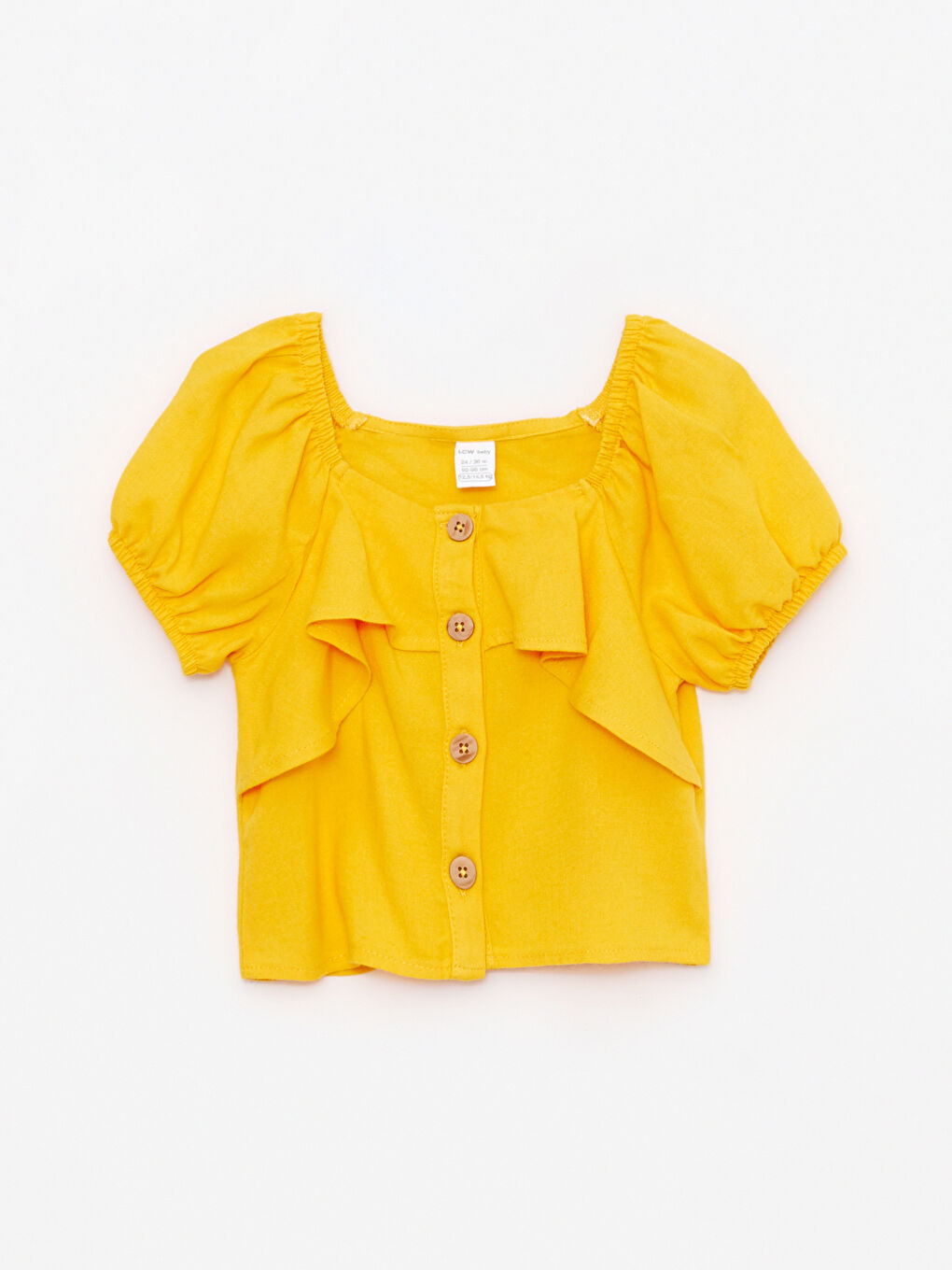 Kare Yaka Kısa Kollu Kız Bebek Bluz ve Şort 2'li Takım-1