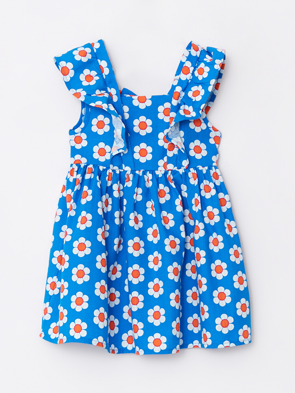 Robe Bébé Fille Imprimée en Coton à Col Carré-4