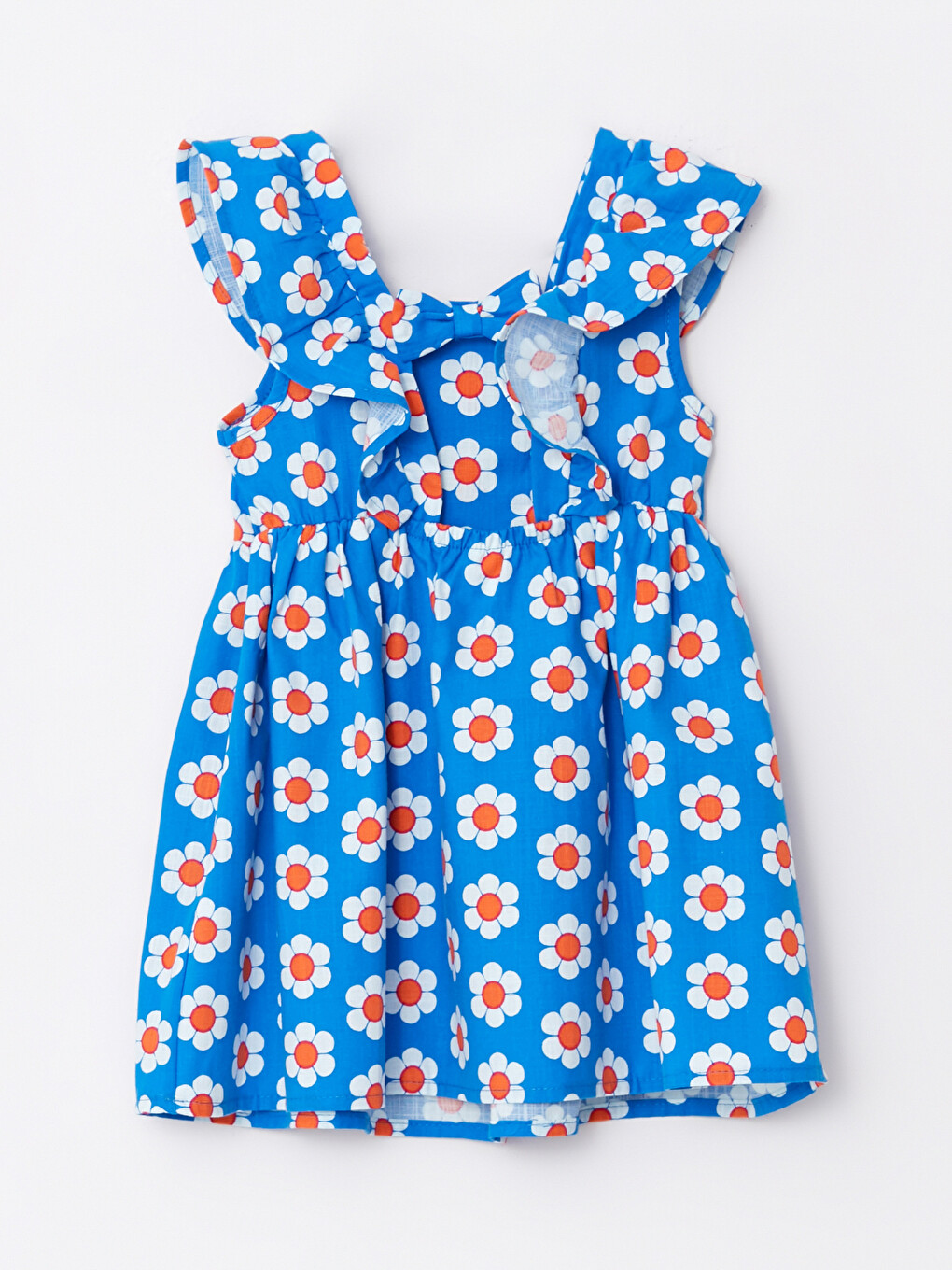 Robe Bébé Fille Imprimée en Coton à Col Carré-5
