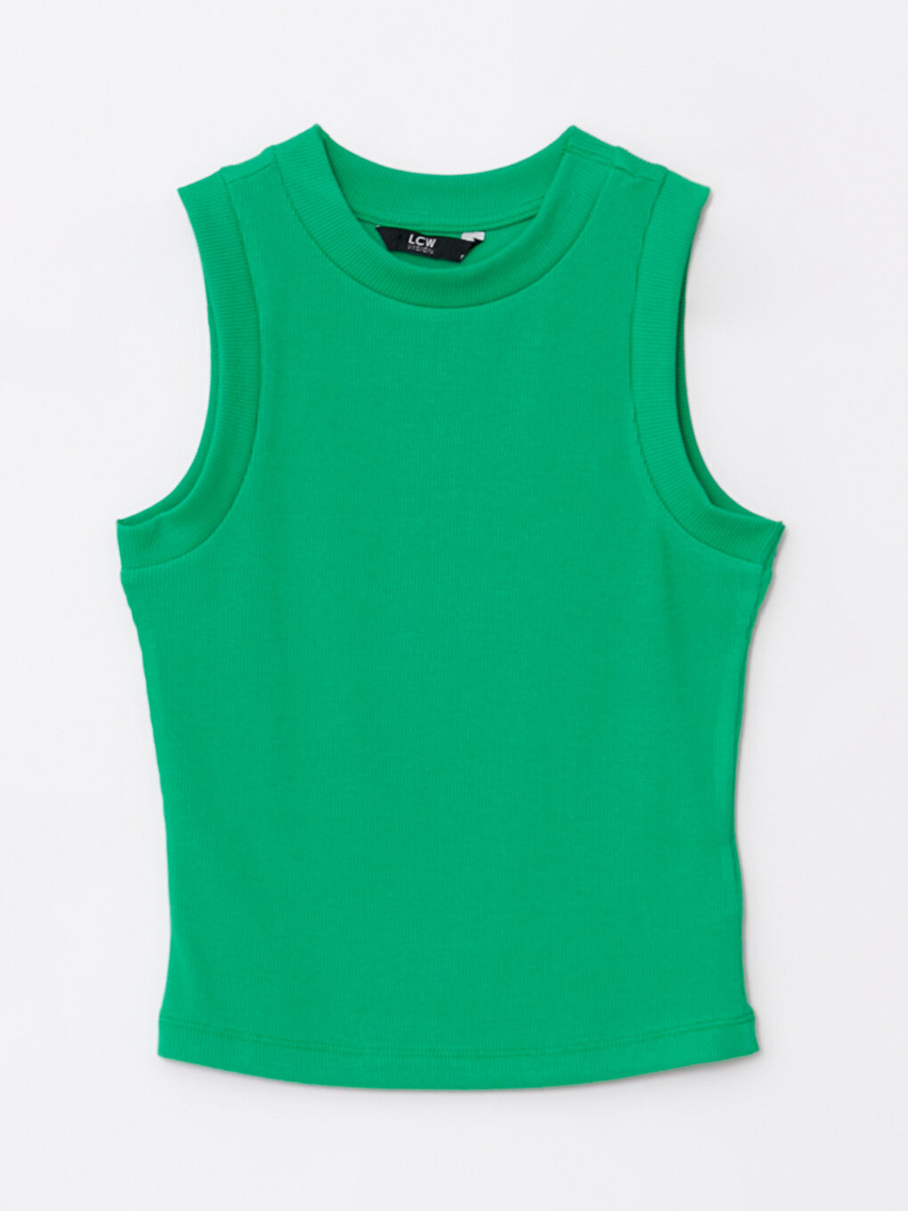 Women's Crew Neck Plain Crop Top-5