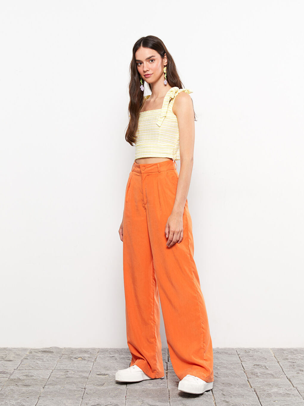 LCW Limited Quadratischer Kragen Gestreifte Riemchen Bluse für Damen -S2LG31Z8-LKF