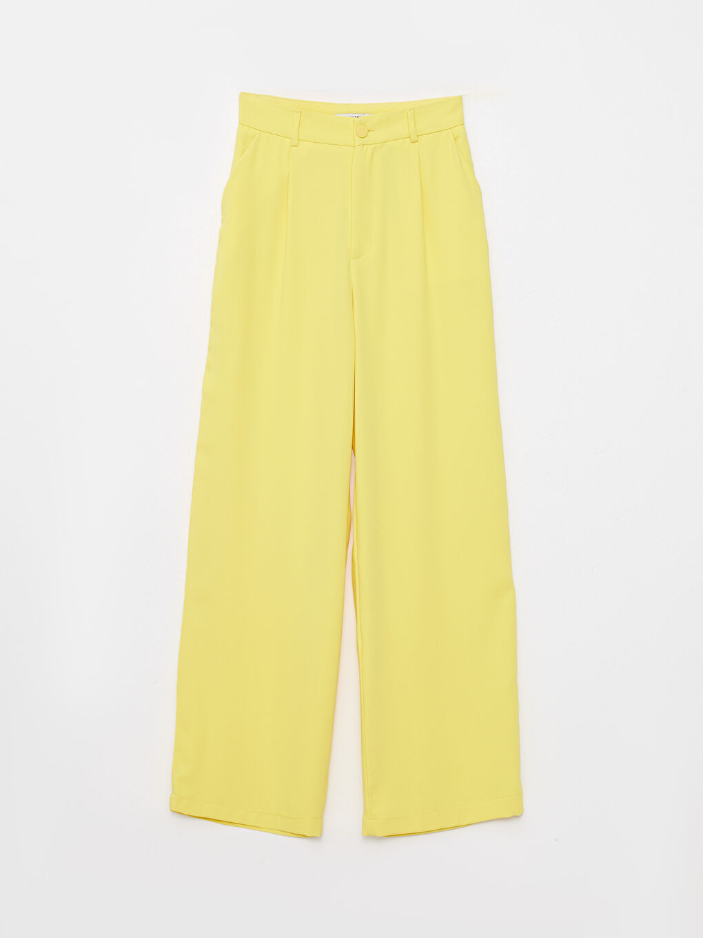 Женские Однотонные Брюки Стандартного Кроя с Высокой Посадкой-5