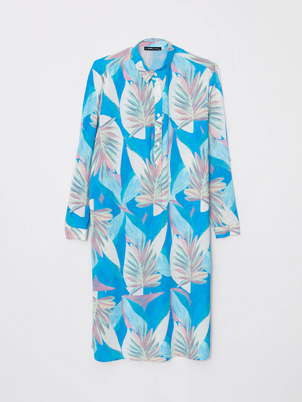 Patterned Long Sleeve Viscose Women's Shirt Tunic-5