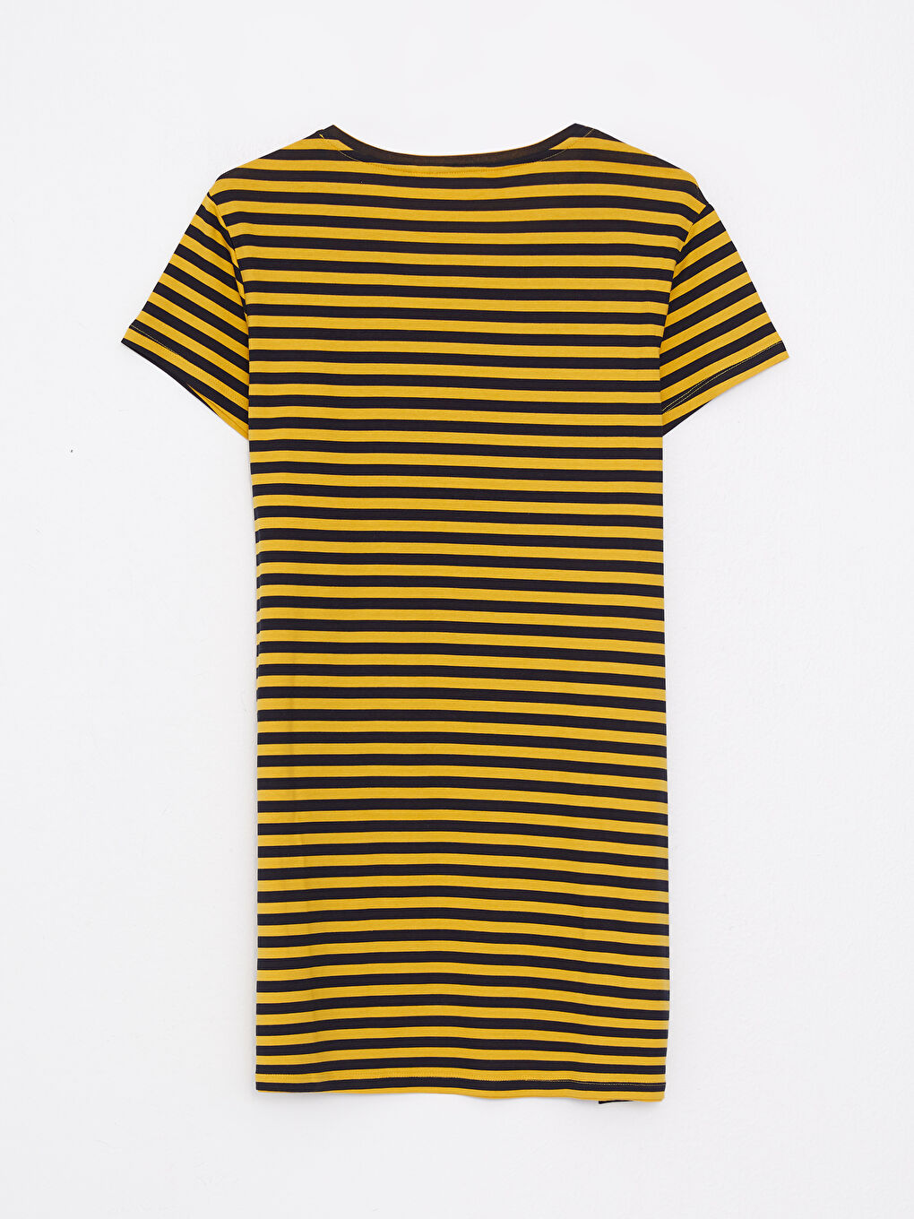 Crew Neck Striped Short Sleeve Cotton Women's Nightgown -S2LG52Z8-LKF