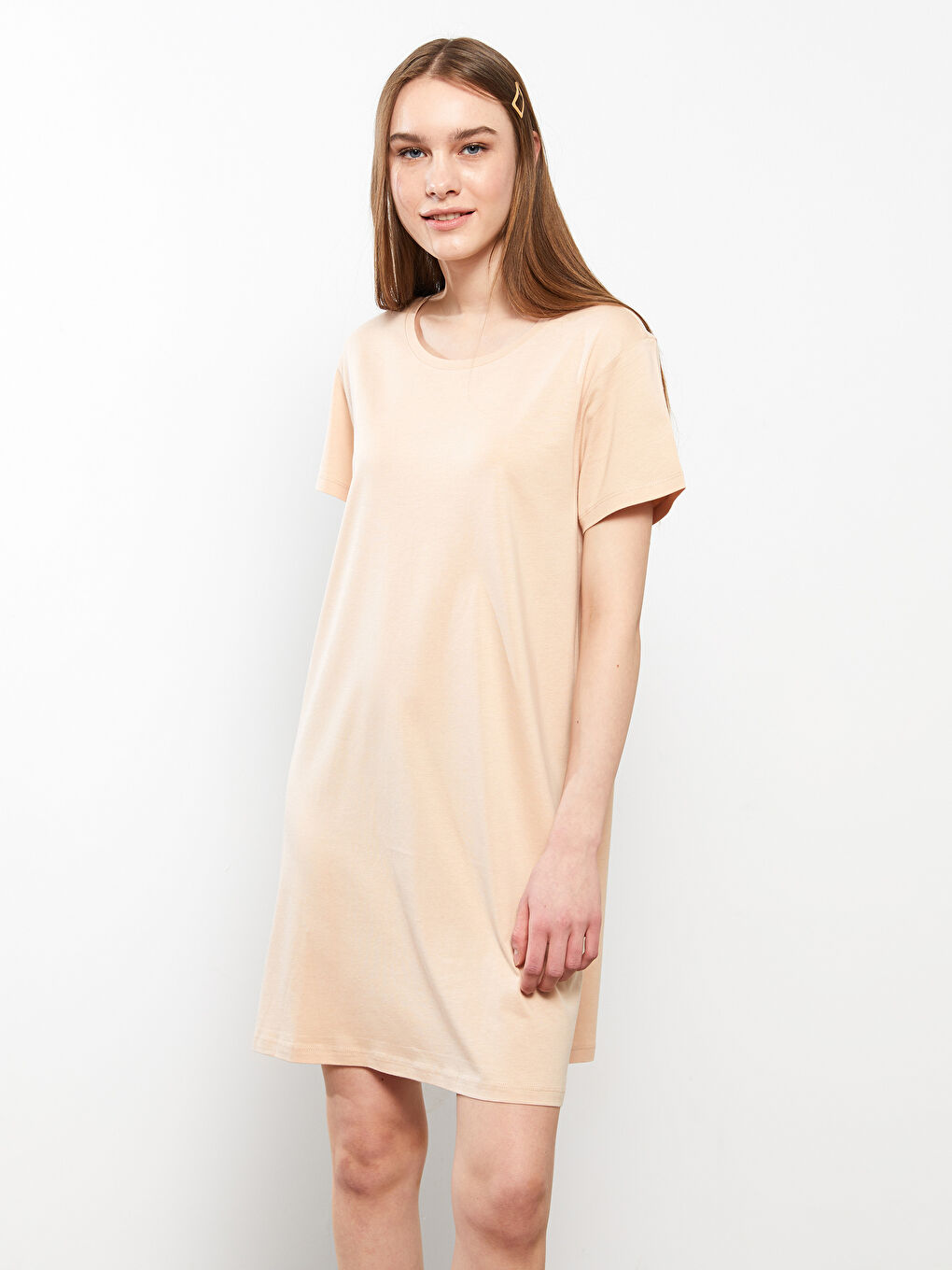 Crew Neck Women's Nightdress-2