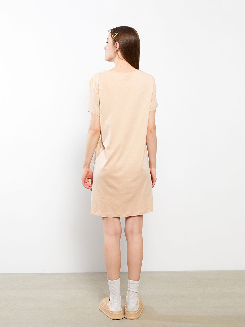 Crew Neck Women's Nightdress-4