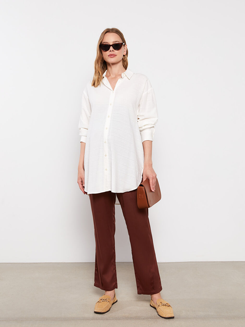Buttoned Regular Long Sleeve Poplin Maternity Shirt -S2LG61Z8-FDL
