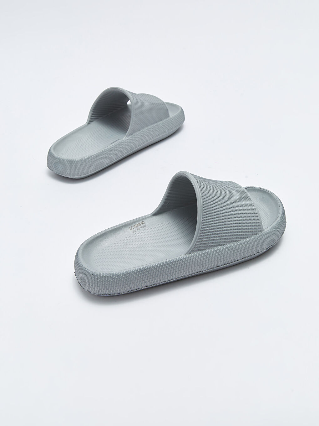 Gri Tek Bantlı Erkek Terlik-4