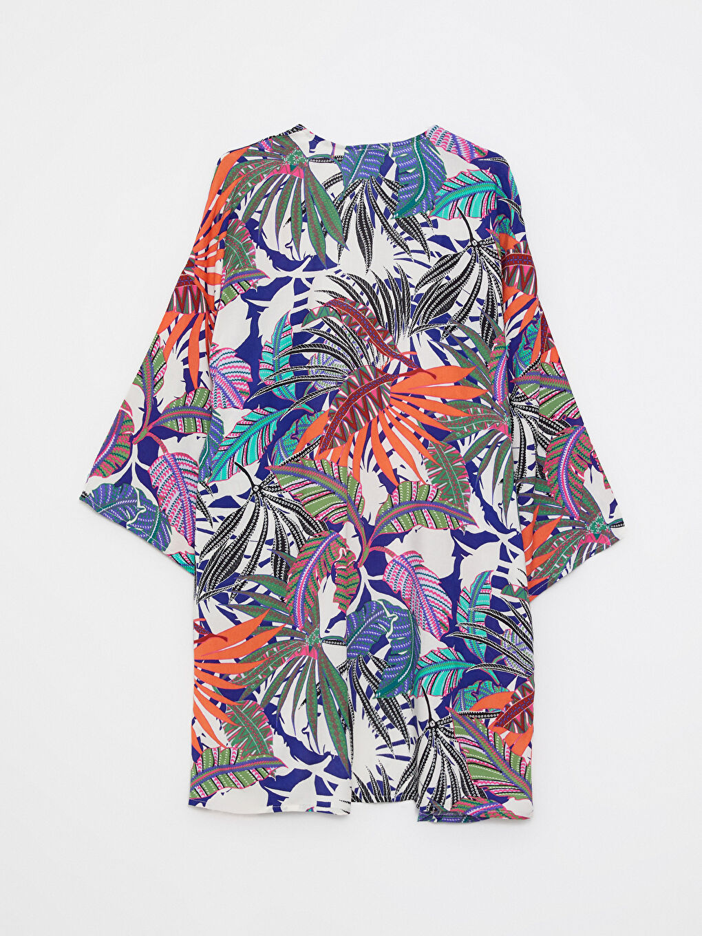 Shawl Collar Patterned Viscose Women's Kimono-6