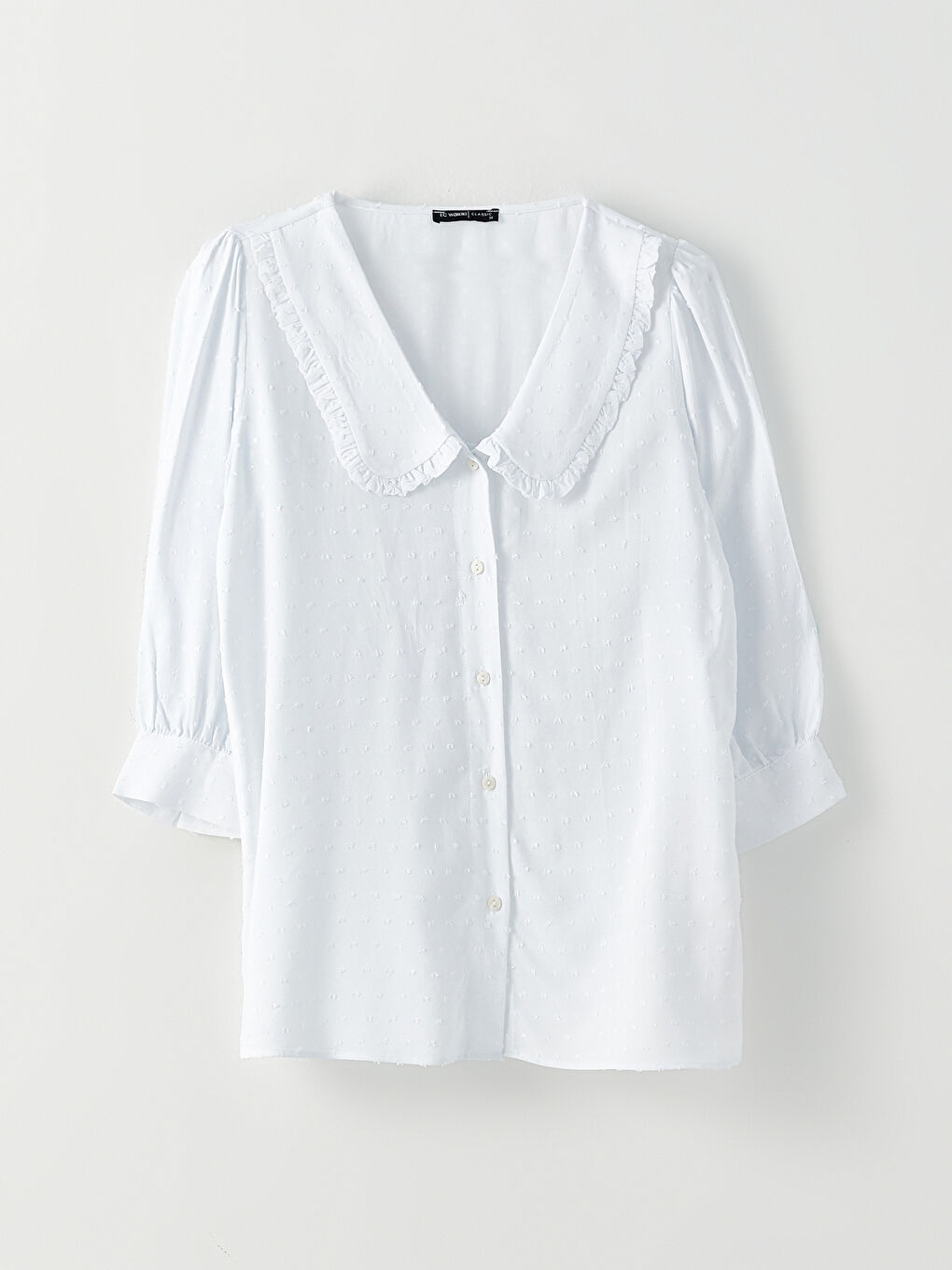 Baby Collar Self Patterned Viscose Women's Shirt-5