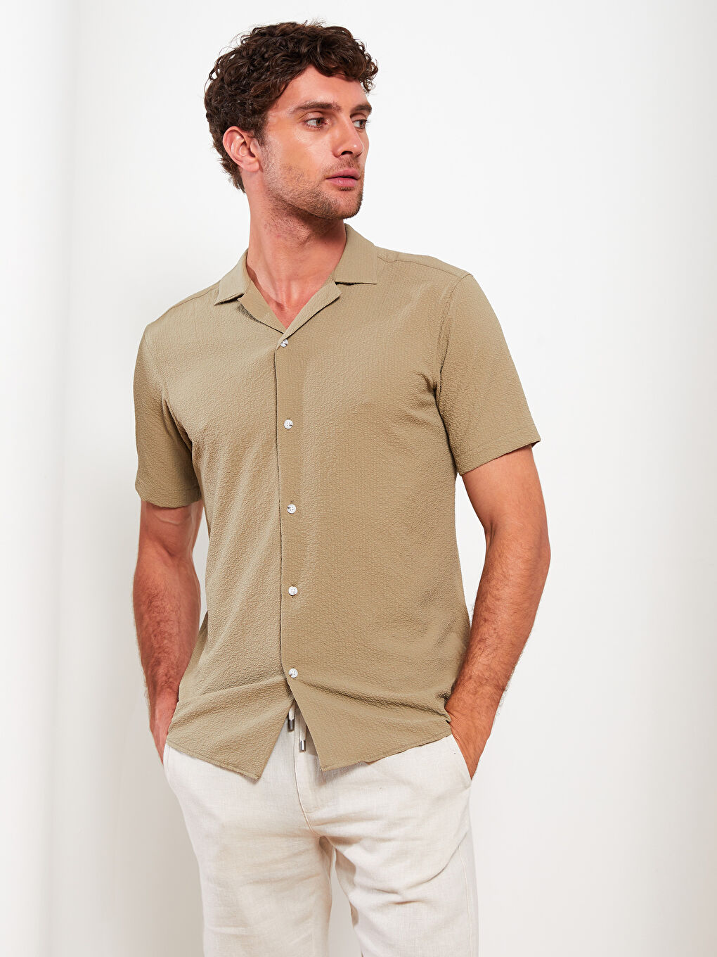 Comfortable Fit Short Sleeved Men's Shirt -S2LG85Z8-SL0