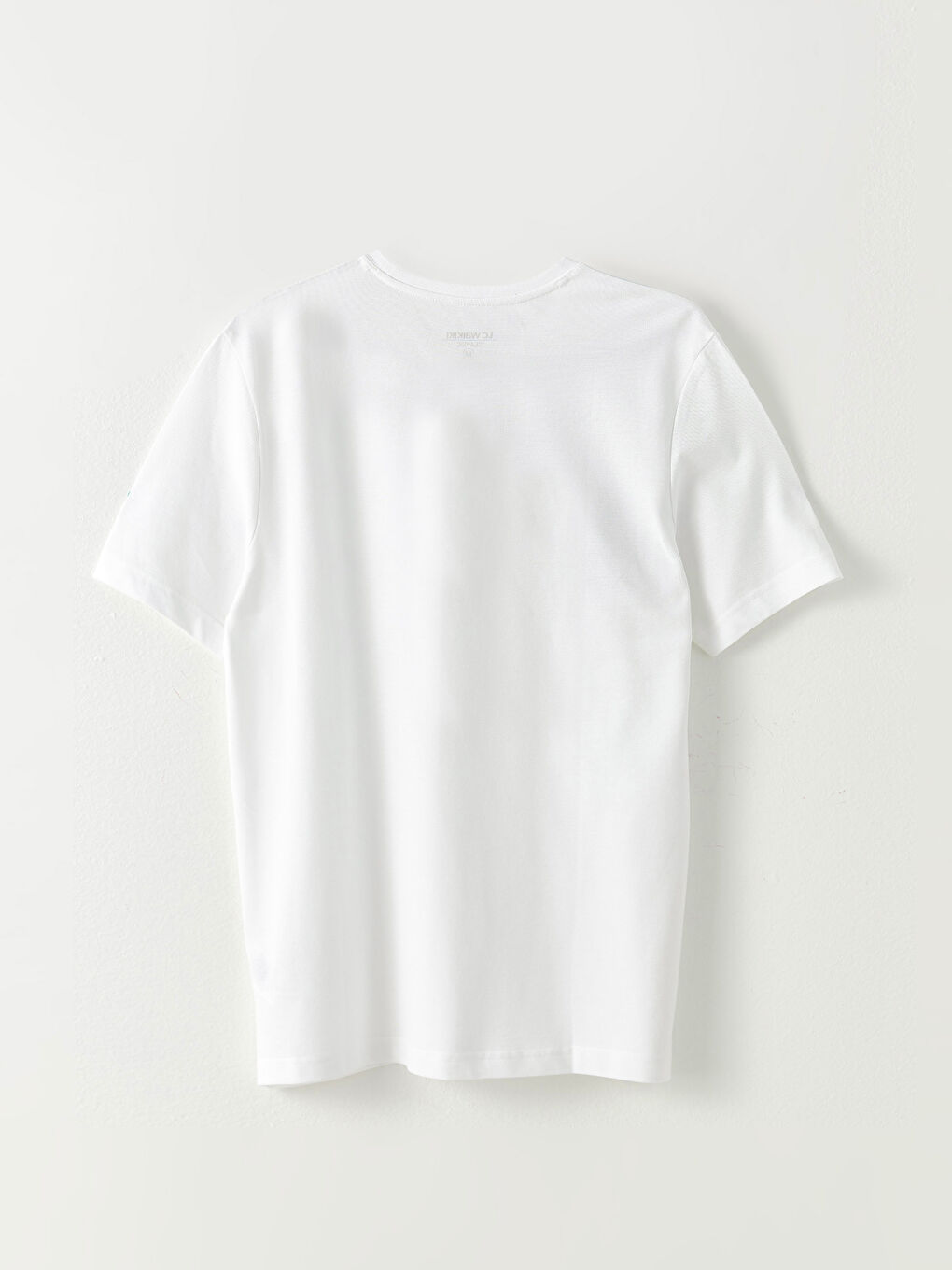 Ekru Bisiklet Yaka Baskılı Kısa Kollu Pamuklu Kadın Tişört-6