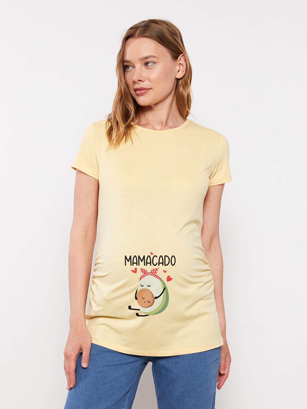 Crew Neck Printed Short Sleeve Maternity T-Shirt