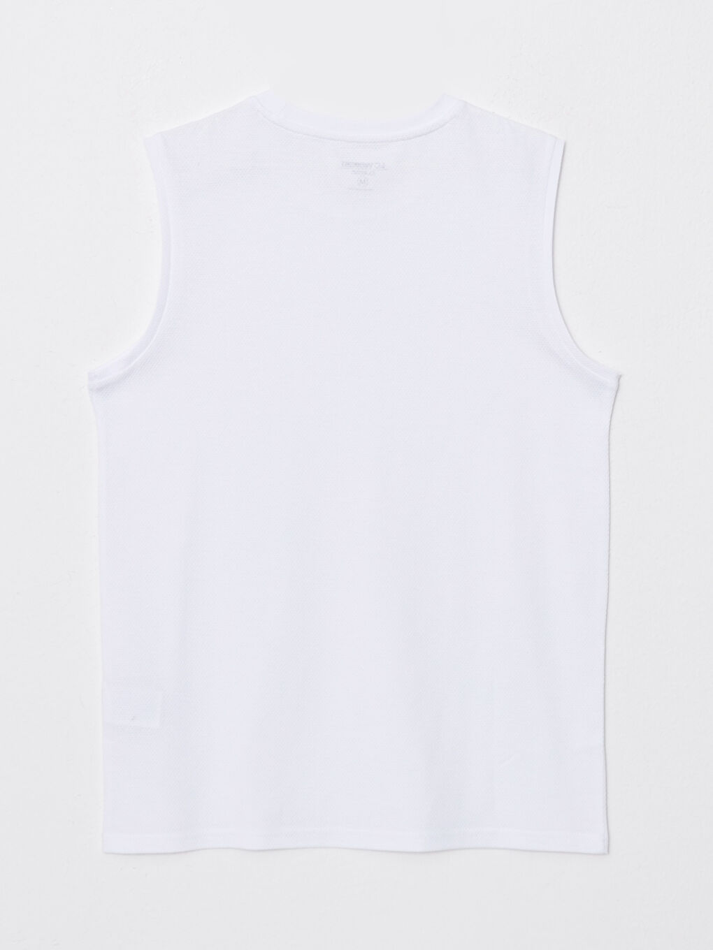 Beyaz Bisiklet Yaka Baskılı Erkek Kolsuz Tişört-6