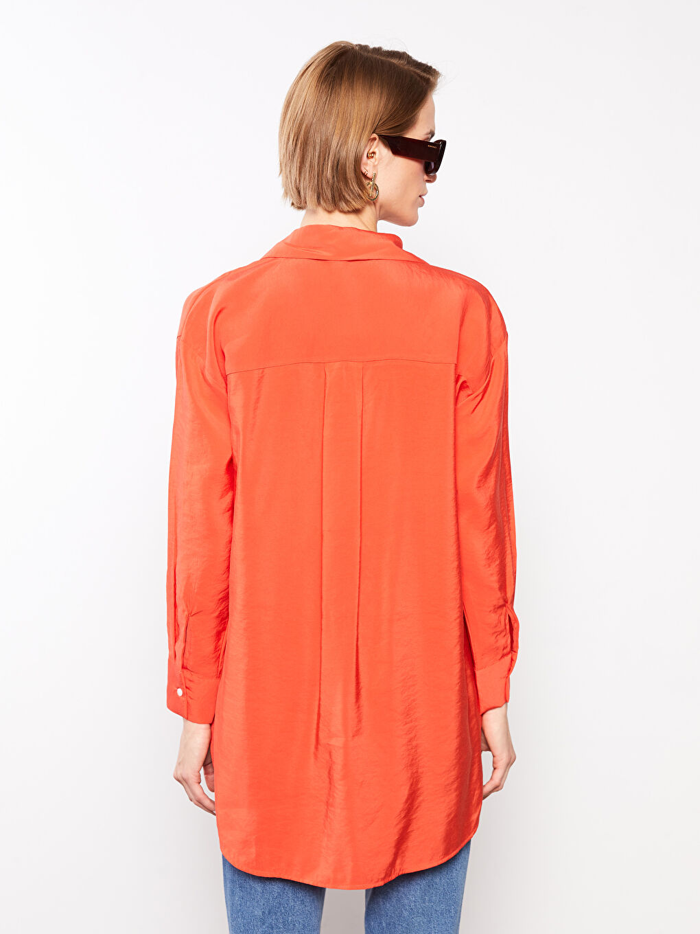 Plain Long Sleeve Women's Shirt Tunic-4