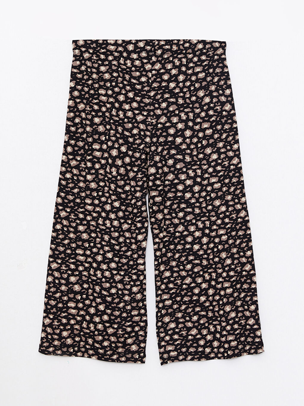 Kahverengi Beli Lastikli Desenli Kadın Kapri-6